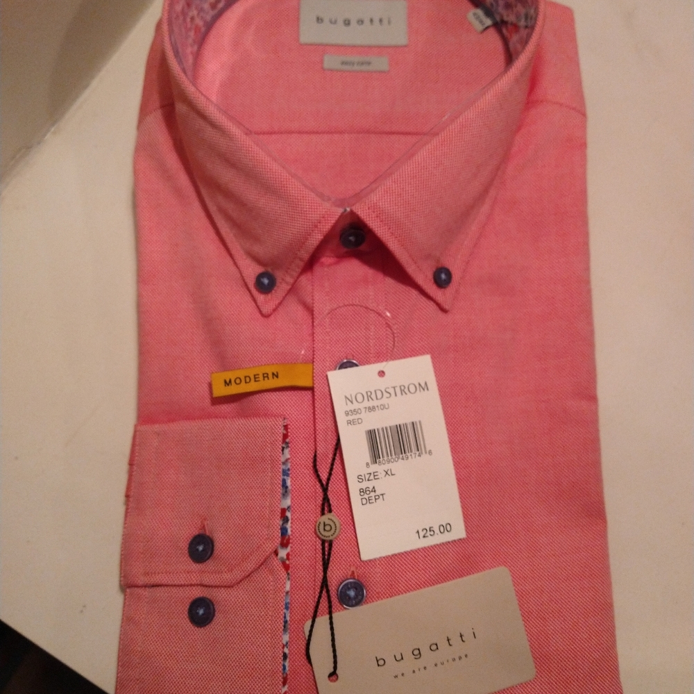 Bugatti Men's Dress Shirt XL 43/44 Stunning from Nordstrom New! Perfect 🎁